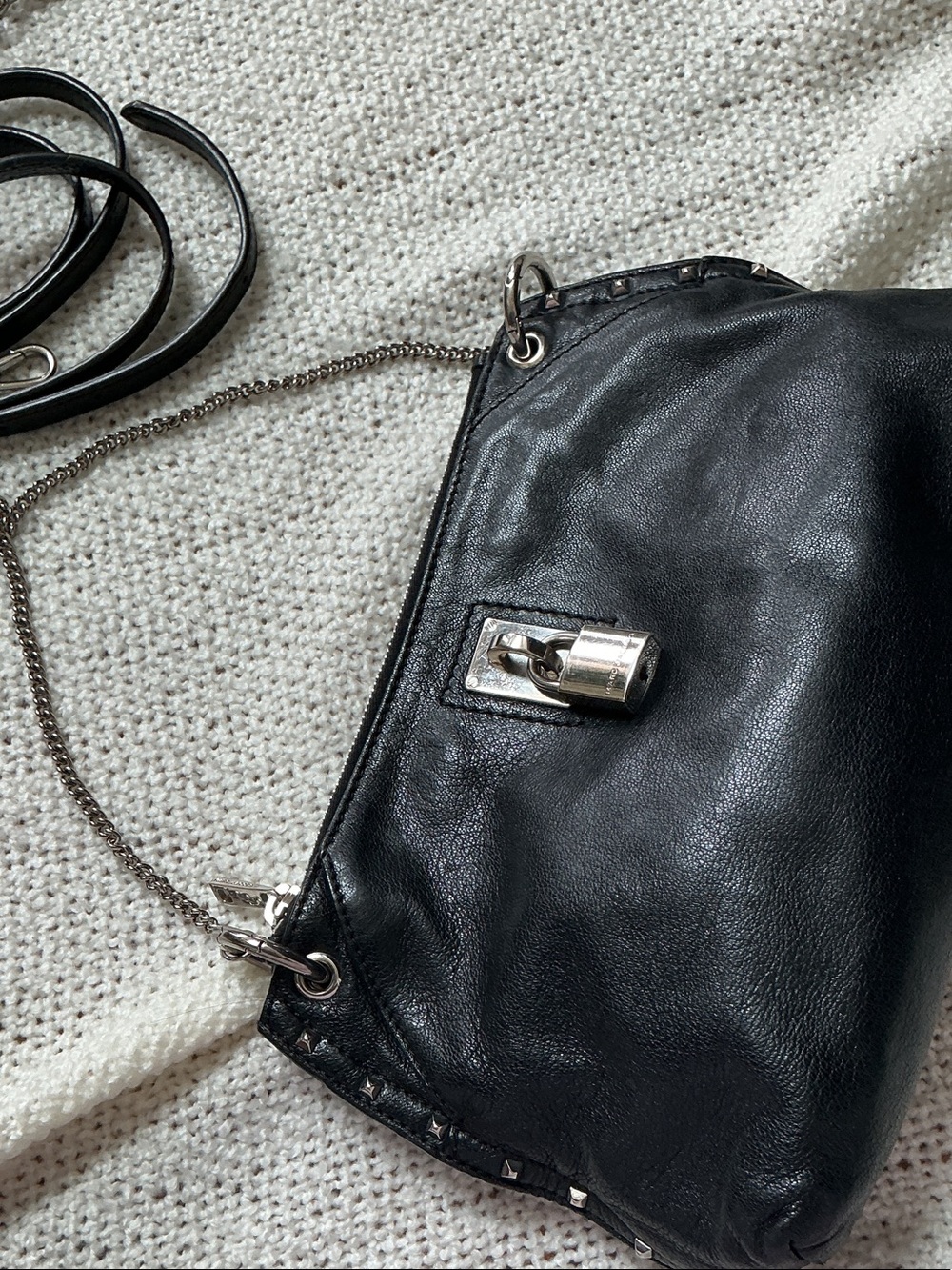 Marc Jacobs Leather Padlock Chain Shoulder Strap & Removable Crossbody Strap - Picture 5 of 14